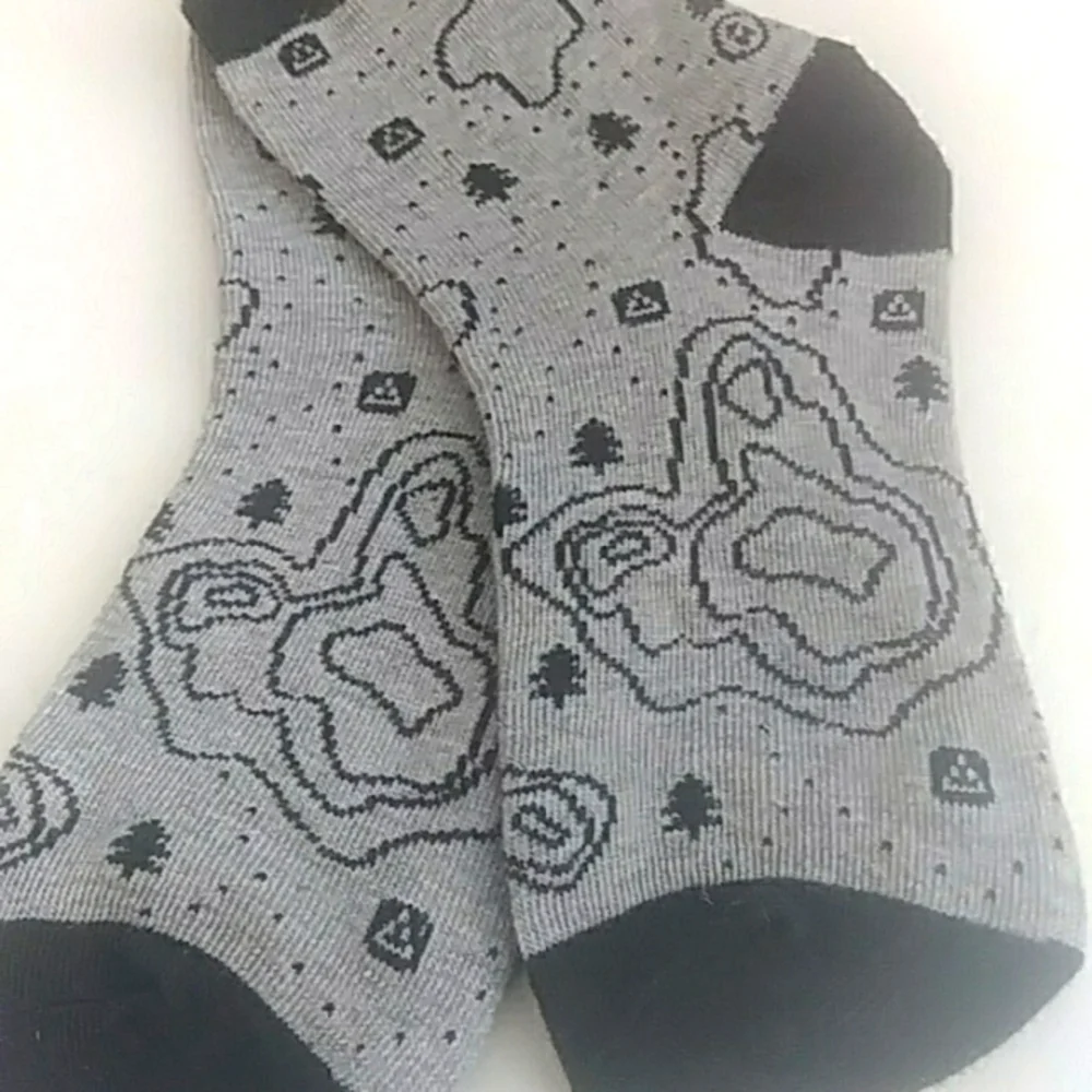 Socks Unisex 2 Pair Ankle Socks, Size 9-11, Gray Black NEW